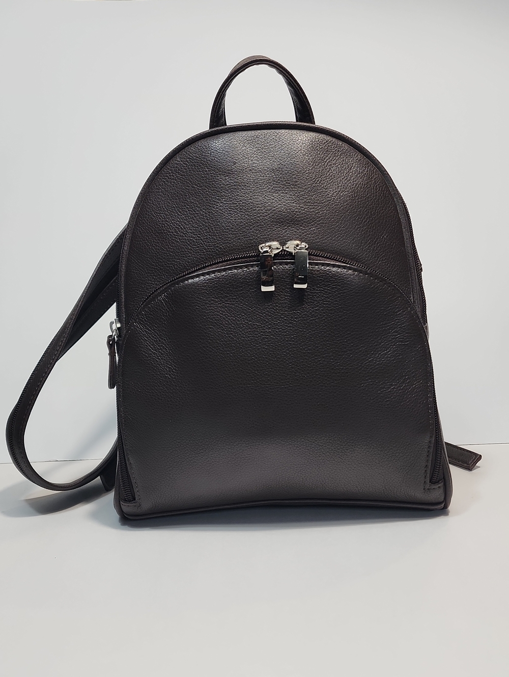 Aurielle Dark Brown Leather Mini Backpack Sling Travel Bag